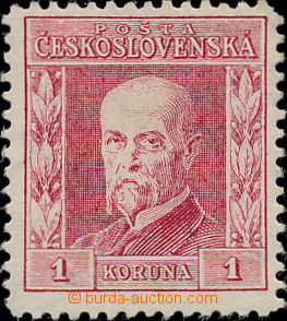 176036 - 1925 Pof.194, Rytina 1Kč červená, II. typ, průsvitka P5,