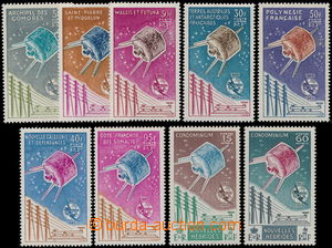 176071 - 1965 ITU - comp. of 9 stamps, i.a. French Polynesia, T.A.A.F