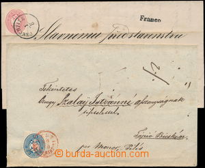 176085 - 1864 sestava 2 dopisů, 1x vyfr. zn. Mi.26, Znak 5Kr, DR CZE