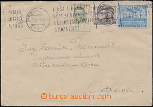176111 - 1953 obyčejný dopis podaný v neděli, vyfr. mj. leteckým