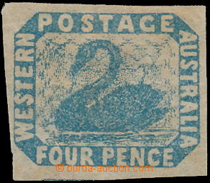176151 - 1854 SG.3, Swan 4P light blue; perfect piece without gum, ca