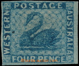 176152 - 1864 SG.26, Swan 4P blue; nice piece with wide R margin