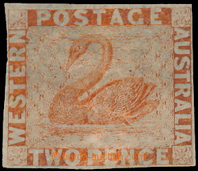 176155 - 1860-64 SG.25, Labuť 2P oranžovo - rumělková; bez lepu, 