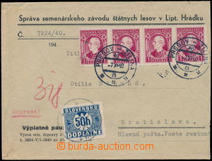 176172 - 1940 commercial printed matter to Bratislava on/for Poste re