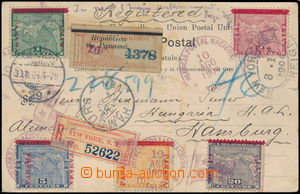 176185 - 1904 R-pohlednice s 5 přetiskovými známkami PANAMA, odesl