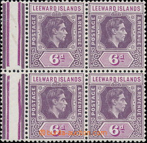 176198 - 1942 SG.109ab+109a, 4-blok Jiří VI. 6P purpurová, známka