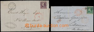 176233 - 1868-1870 Mi.10,11, Wilhelm III. 25C violet on letter to New