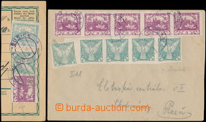 176283 - 1919 letter and cut with mixed franking of stmp Hradčany an