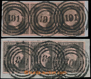 176287 - 1850 Mi.2, Friedrich Wilhelm IV. 1Sgr, 2x 3-páska na výst