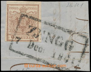 176290 - 1851 CHORVATSKO  Mi.4HI, Znak 6Kr hnědá na výstřižku s 