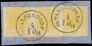 176291 - 1850 Mi.1HIII, 3-páska Znak 1Kr žlutá na výstřižku s j