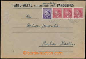 176349 - 1943-44 commercial letter to Prague, franked with. 4 stamp. 