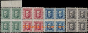 176353 - 1923 Pof.176-179, Jubilee, complete set in blocks of four, w