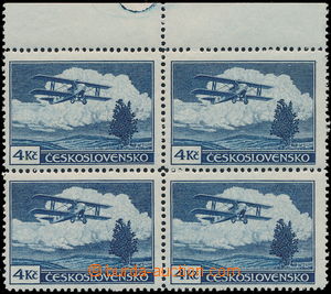 176390 -  Pof.L11b, 4CZK dark blue, type I., block of four with upper
