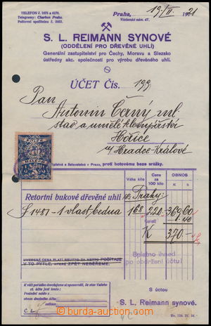 176512 - 1921 Maxa R5, whole invoice with mounted  Czechosl. revenue 