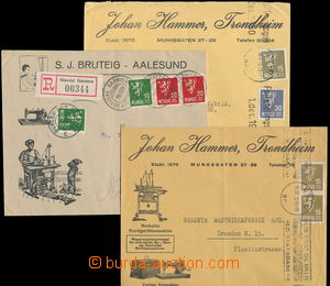 176543 - 1931 3 letters with postage stamps Lion with interesting com