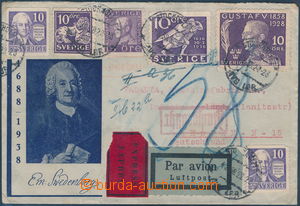 176809 - 1938 Ex+Let dopis ze Stockholmu do Drážďan; obrazová ob