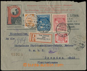 176813 - 1920 Reg letter to Germany with nice franking, i.a. stamps O