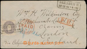 176816 - 1863 dopis do Londýna vyfr. zn. Mi.19, Znak 5Gr tmavě šed