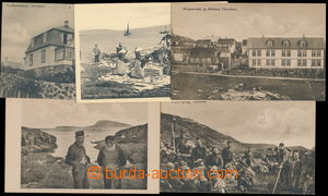 176827 - 1910 FAERSKÉ OSTROVY - sestava 5ks starých pohlednic z té