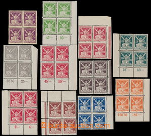 176847 -  Pof.151A-161A, 20h - 250h, complete set in blocks of four, 