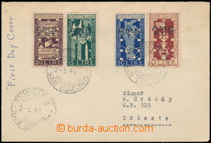 176861 - 1949 ZONE A;Sass.35-38, FDC, set of 5L-50L with Opt A.M.G. /