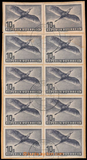 176885 - 1956 Mi.987, ANK.972, Ptáci 10Sch, 9-blok + 1 zn. na výst