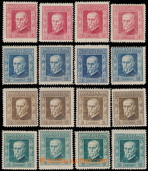 177090 - 1925 Pof.190-193B, Gravure 1Kč-5Kč, 4 set, complete set ac