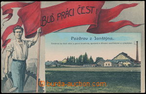 177099 - 1910 JANŠTÝN - worker collage Buď work čest! with pohled