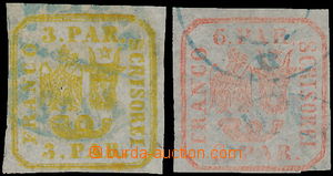 177168 - 1862 Mi.8Ix, 9Ixa, Coat of arms 3 Para yellow and 6 Para lig