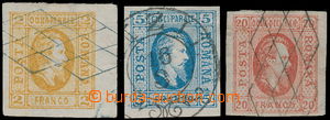 177169 - 1865 Mi.11cx, 12x, 13x, Prince Cuza 2 Para ochre marginal pi