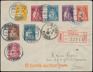 177185 - 1929 Reg letter to France franked with stamps Ceres, CDS and