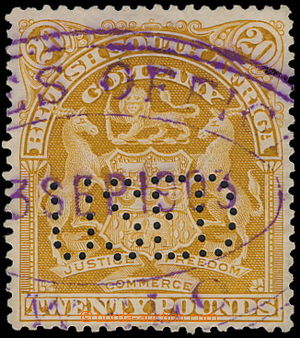 177203 - 1898-1908 SG.93a, Znak £20 (!) žluto-hnědá s datový