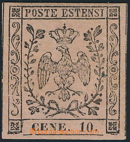 177228 - 1852 Sass.9e, Znak 10C tmavý odstín, chybotisk CENE namís