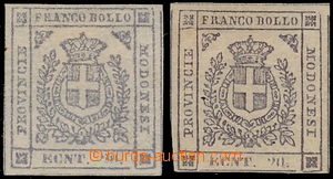 177234 - 1859 Sass.16c, Coat of arms 2x 20C light violet and violet, 