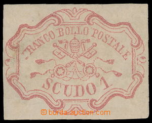 177238 - 1852 Sass.11, Znak 1 Scudo růžovo - karmínová; s malým 