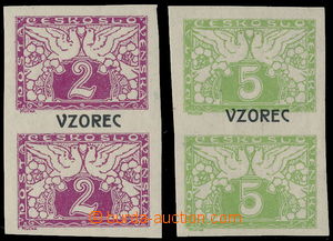 177264 - 1919 Pof.S1vz + S2vz, 2h violet + 5h light green, imperforat