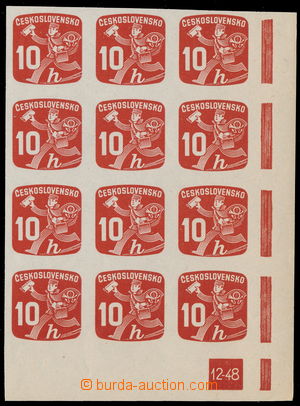 177265 - 1945 Pof.NV24, Newspaper stamp 10h red, LR corner 12ti-blok 