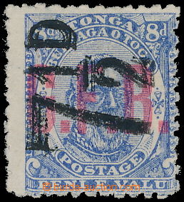 177324 - 1893 SG.O9b, Jiří I. 8P modrá s přetiskem 7½D, pře