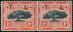 177326 - 1899 SG.54a, pair Ovava Tree 1P black / red with Opt T-L 1. 