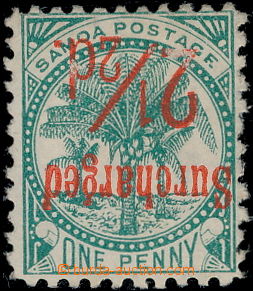 177327 - 1898-1899 SG.84a, Palma 1P modrozelená s červeným přetis