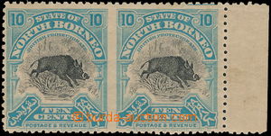 177330 - 1925 SG.284a, marginal pair Wild beast 10C blue / black, in 