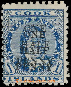 177341 - 1899 SG.21b, Queen Takau 1P blue with Opt ONE HALF PENNY, Op
