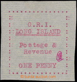 177347 - 1916 LONG ISLAND  SG.13 Postage Revenue 1P červená, inici