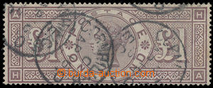 177386 - 1884 SG.185, £1 hnědo-fialová, písmena H-A, průsvit