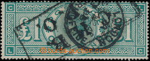 177389 - 1891 SG.212, £1 zelená, písmena L-C, DR LONDON a rám