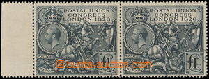 177392 - 1929 SG.438, krajová 2-páska (!) Kongres UPU £1 čern