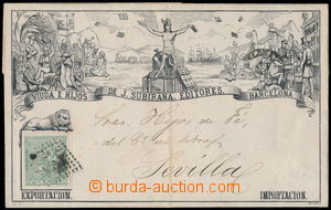 177397 - 1873 skládaný dopis s přítiskem VIUDA E HIJOS, vyfr. zn.