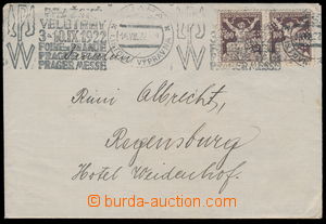 177454 - 1922 Maxa B64, dopis zaslaný do Německa, vyfr. 2-páskou z