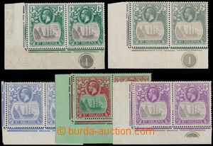 177501 - 1922 SG.98c, 100c, 101c, 103c, 105c, George V., corner pairs